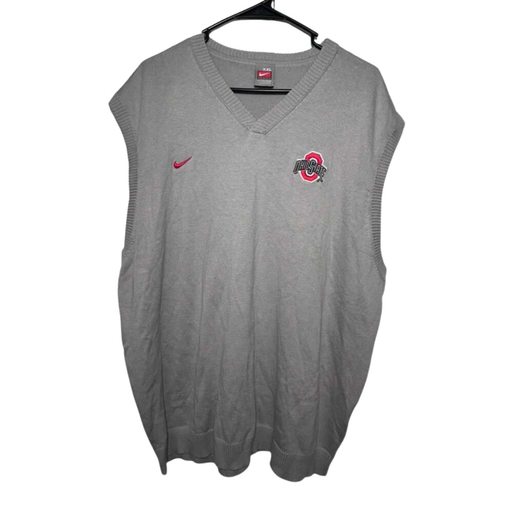 Nike Team Vintage Ohio State Buckeyes Sweater Vest Mens XXL Gray